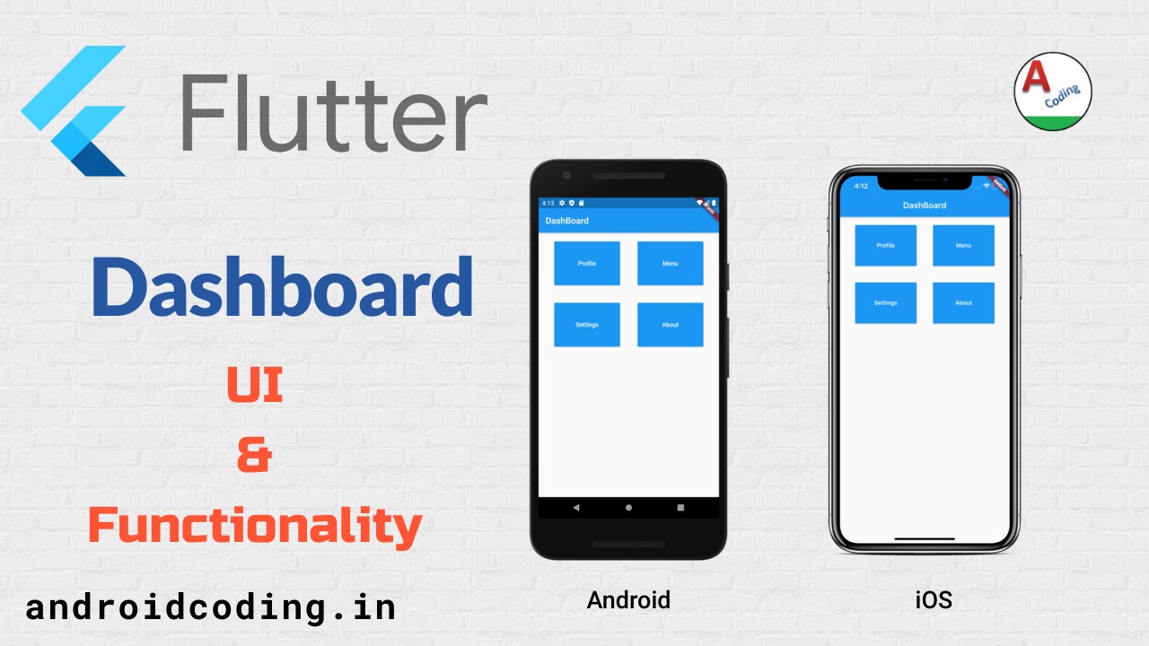 Flutter dashboard UI tutorial for beginners - AndroidCoding.in